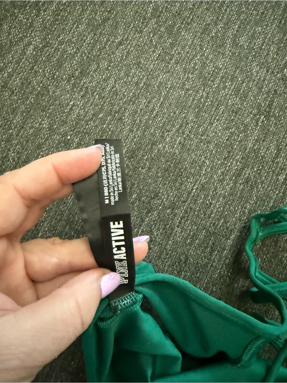 Green Strappy Victoria secret pink active bra size Medium super cute - Picture 5 of 7